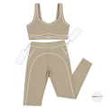 beige heart throb full yoga set